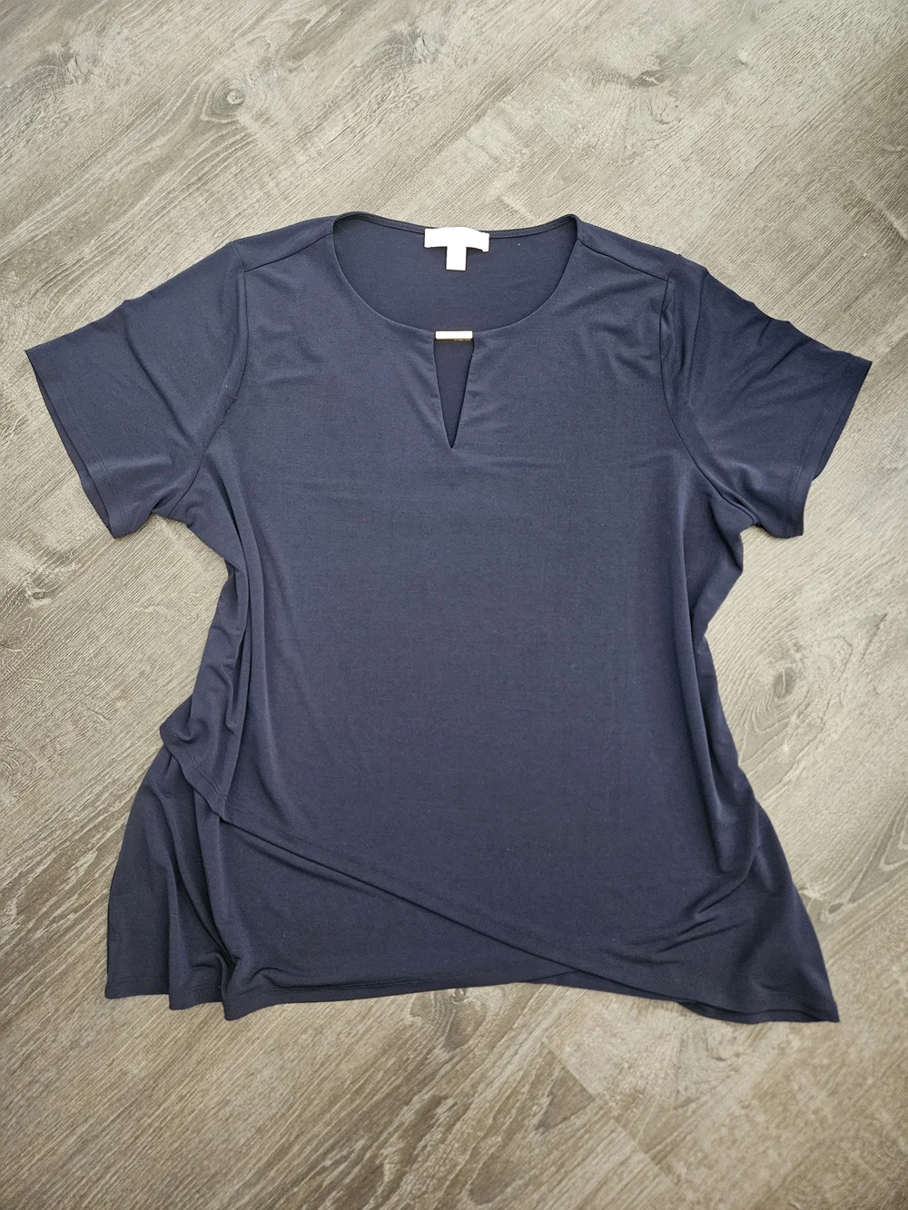 Michael Kors Navy Keyhole Bar Top 2X Flaw